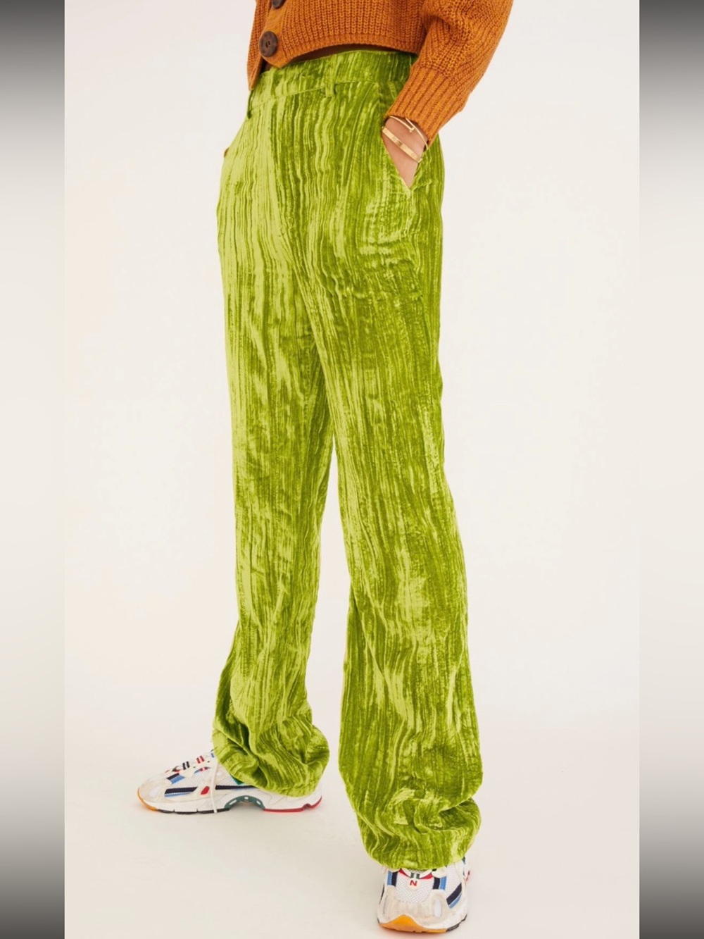 Kimchi Blue Green Velvet Pants